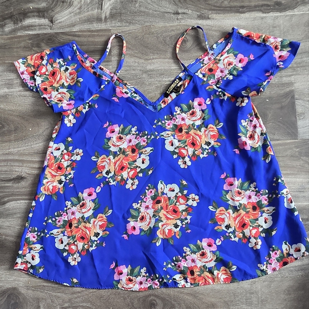 Revamped Blue Floral Blouse
